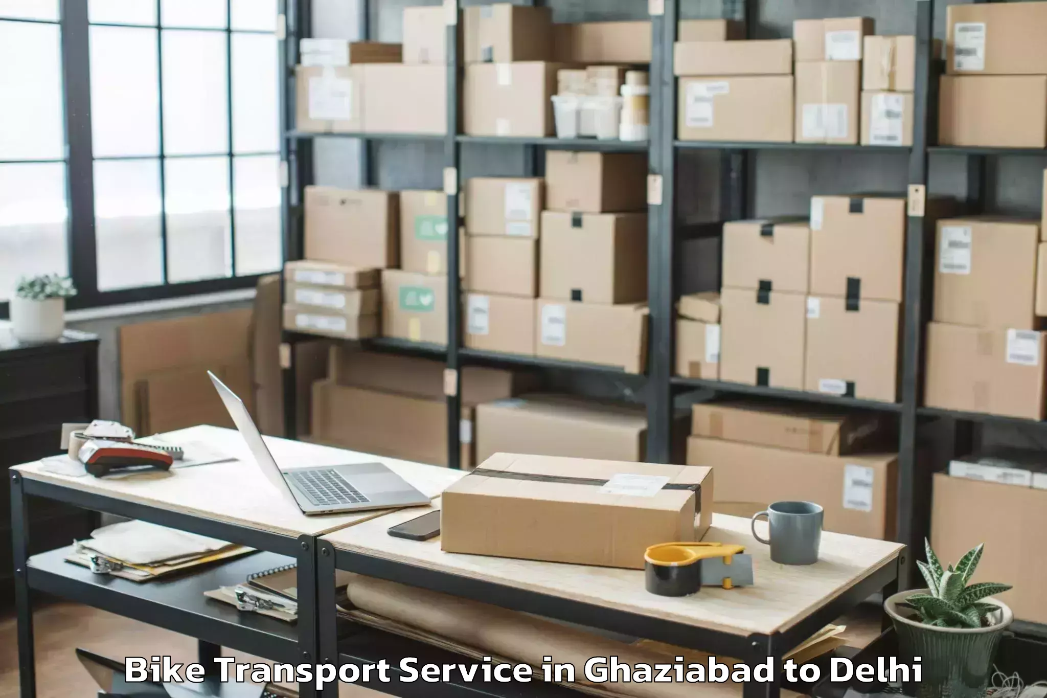 Top Ghaziabad to Dlf Emporio Mall Bike Transport Available